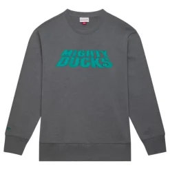 Mitchell & Ness Hoodies & Sweatshirts-Snow Washed Fleece Crew Anaheim Ducks