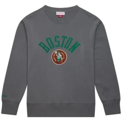 Mitchell & Ness Hoodies & Sweatshirts-Snow Washed Fleece Crew Boston Celtics