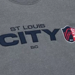 Mitchell & Ness Hoodies & Sweatshirts-Snow Washed Fleece Crew Current Logo St. Louis City Sc