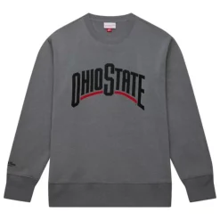 Mitchell & Ness Hoodies & Sweatshirts-Snow Washed Fleece Crew Current Logo Ohio State