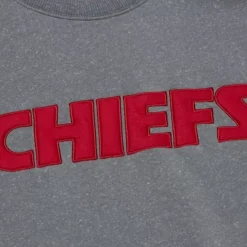 Mitchell & Ness Hoodies & Sweatshirts-Snow Washed Fleece Crew Kansas City Chiefs