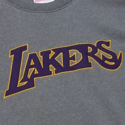 Mitchell & Ness Hoodies & Sweatshirts-Snow Washed Fleece Crew Los Angeles Lakers