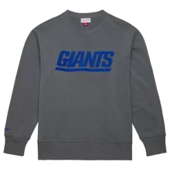 Mitchell & Ness Hoodies & Sweatshirts-Snow Washed Fleece Crew New York Giants