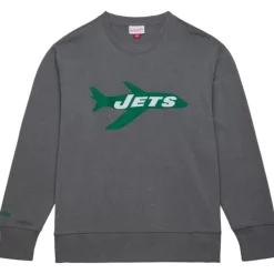 Mitchell & Ness Hoodies & Sweatshirts-Snow Washed Fleece Crew New York Jets