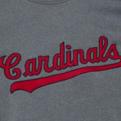 Mitchell & Ness Hoodies & Sweatshirts-Snow Washed Fleece Crew St. Louis Cardinals