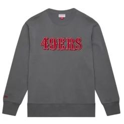 Mitchell & Ness Hoodies & Sweatshirts-Snow Washed Fleece Crew San Francisco 49Ers