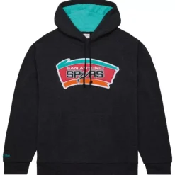Mitchell & Ness Hoodies & Sweatshirts-Snow Washed Fleece Hoodie San Antonio Spurs