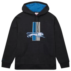 Mitchell & Ness Hoodies & Sweatshirts-Snow Washed Fleece Hoodie Detroit Lions