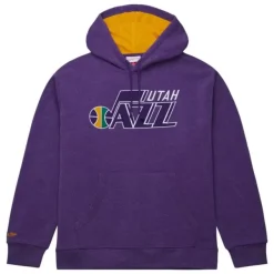 Mitchell & Ness Hoodies & Sweatshirts-Snow Washed Fleece Hoodie Utah Jazz