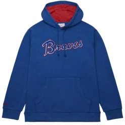 Mitchell & Ness Hoodies & Sweatshirts-Snow Washed Fleece Hoodie Atlanta Braves