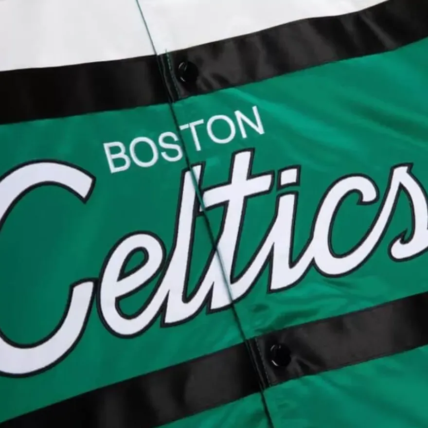 Mitchell & Ness Jackets & Outerwear-Special Script Heavyweight Satin Jacket Boston Celtics