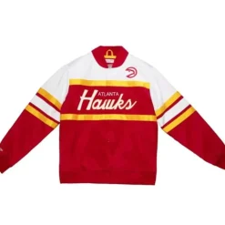 Mitchell & Ness Jackets & Outerwear-Special Script Heavyweight Satin Jacket Atlanta Hawks