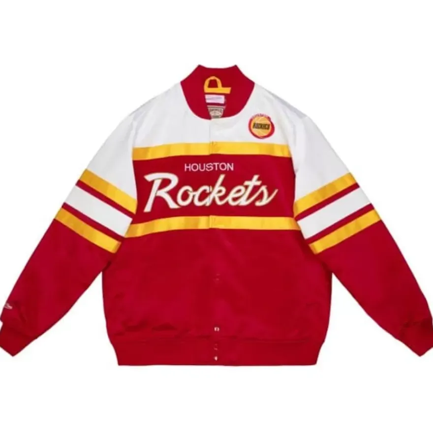 Mitchell & Ness Jackets & Outerwear-Special Script Heavyweight Satin Jacket Houston Rockets
