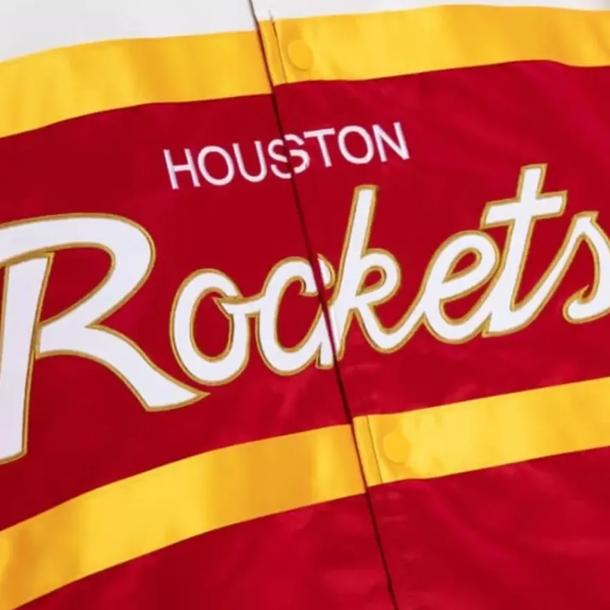 Mitchell & Ness Jackets & Outerwear-Special Script Heavyweight Satin Jacket Houston Rockets