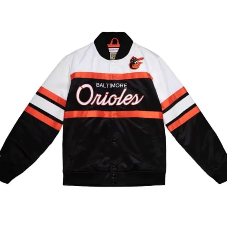 Mitchell & Ness Jackets & Outerwear-Special Script Heavyweight Satin Jacket Baltimore Orioles