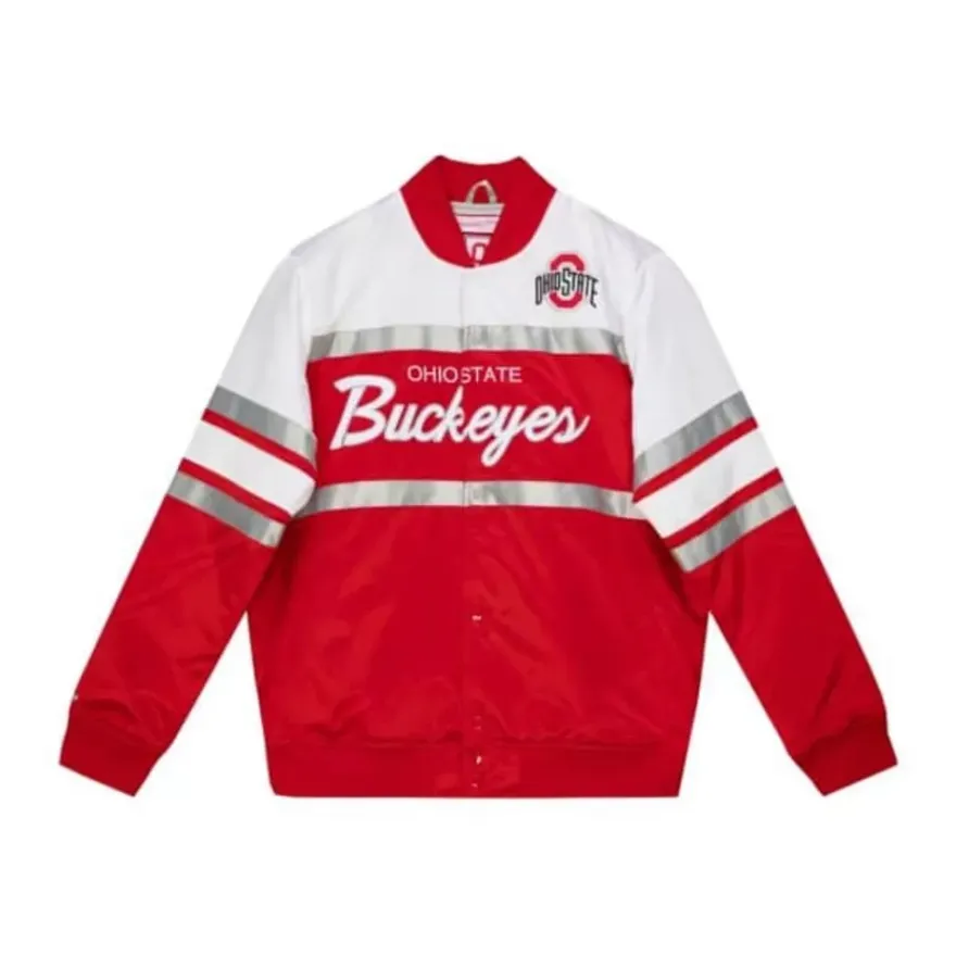 Mitchell & Ness Jackets & Outerwear-Special Script Heavyweight Satin Jacket Ohio State