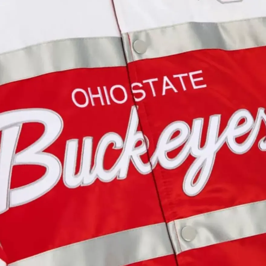 Mitchell & Ness Jackets & Outerwear-Special Script Heavyweight Satin Jacket Ohio State