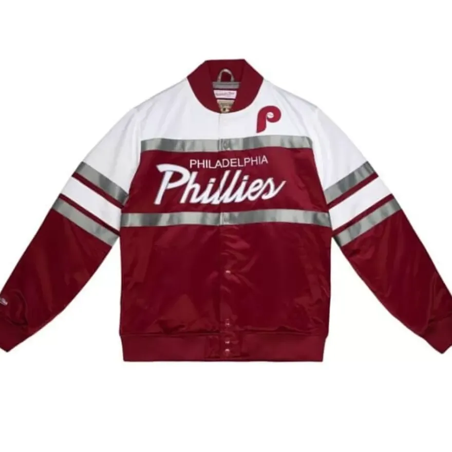 Mitchell & Ness Jackets & Outerwear-Special Script Heavyweight Satin Jacket Philadelphia Phillies