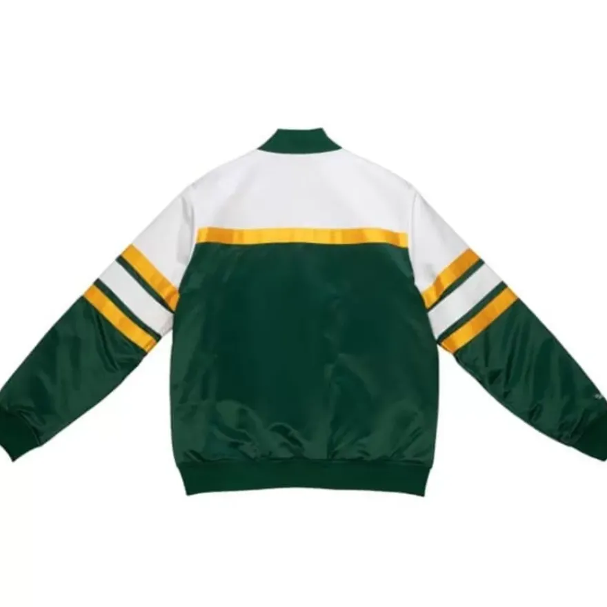 Mitchell & Ness Jackets & Outerwear-Special Script Heavyweight Satin Jacket Green Bay Packers