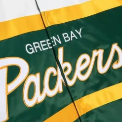 Mitchell & Ness Jackets & Outerwear-Special Script Heavyweight Satin Jacket Green Bay Packers
