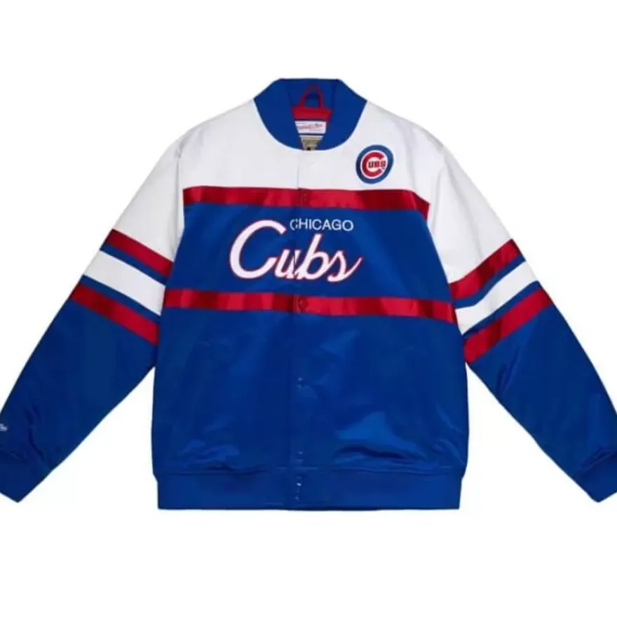 Mitchell & Ness Jackets & Outerwear-Special Script Heavyweight Satin Jacket Chicago Cubs