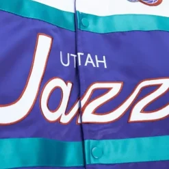 Mitchell & Ness Jackets & Outerwear-Special Script Heavyweight Satin Jacket Utah Jazz