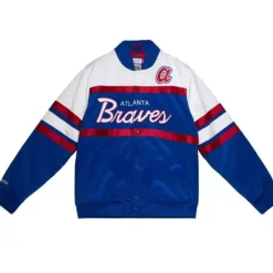 Mitchell & Ness Jackets & Outerwear-Special Script Heavyweight Satin Jacket Atlanta Braves