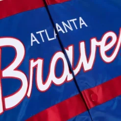 Mitchell & Ness Jackets & Outerwear-Special Script Heavyweight Satin Jacket Atlanta Braves