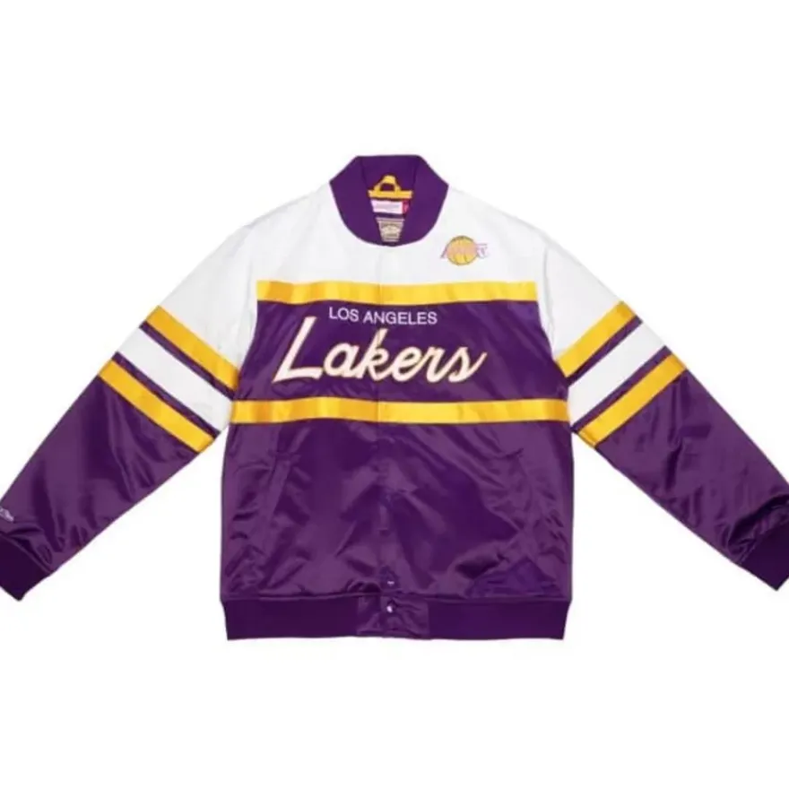 Mitchell & Ness Jackets & Outerwear-Special Script Heavyweight Satin Jacket Los Angeles Lakers