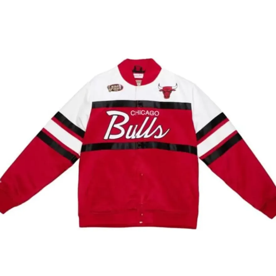Mitchell & Ness Jackets & Outerwear-Special Script Heavyweight Satin Jacket Chicago Bulls