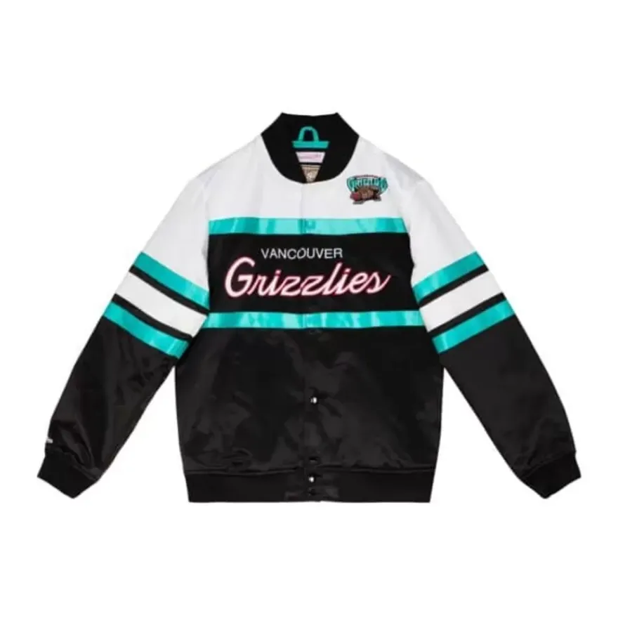 Mitchell & Ness Jackets & Outerwear-Special Script Heavyweight Satin Jacket Vancouver Grizzlies