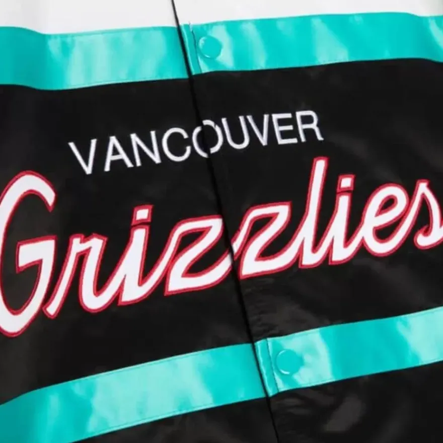 Mitchell & Ness Jackets & Outerwear-Special Script Heavyweight Satin Jacket Vancouver Grizzlies