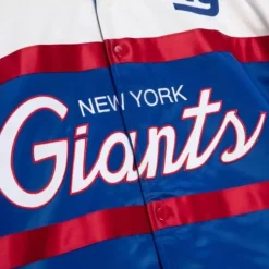 Mitchell & Ness Jackets & Outerwear-Special Script Heavyweight Satin Jacket New York Giants