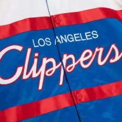 Mitchell & Ness Jackets & Outerwear-Special Script Heavyweight Satin Jacket Los Angeles Clippers