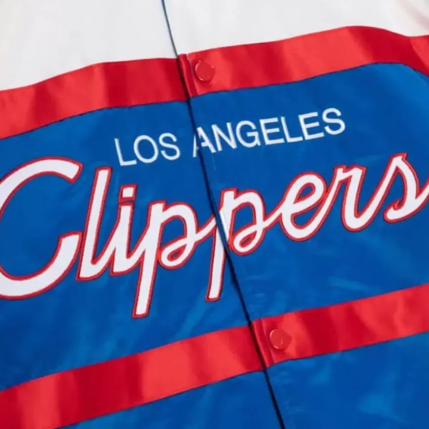 Mitchell & Ness Jackets & Outerwear-Special Script Heavyweight Satin Jacket Los Angeles Clippers