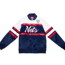 Mitchell & Ness Jackets & Outerwear-Special Script Heavyweight Satin Jacket New Jersey Nets