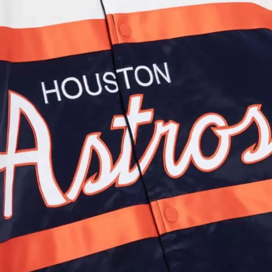 Mitchell & Ness Jackets & Outerwear-Special Script Heavyweight Satin Jacket Houston Astros