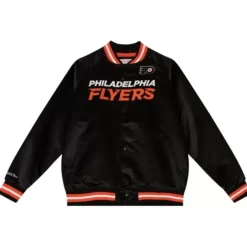 Mitchell & Ness Jackets & Outerwear-Special Script Light Weight Satin Jacket Philadelphia Flyers