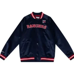 Mitchell & Ness Jackets & Outerwear-Special Script Light Weight Satin Jacket New York Rangers