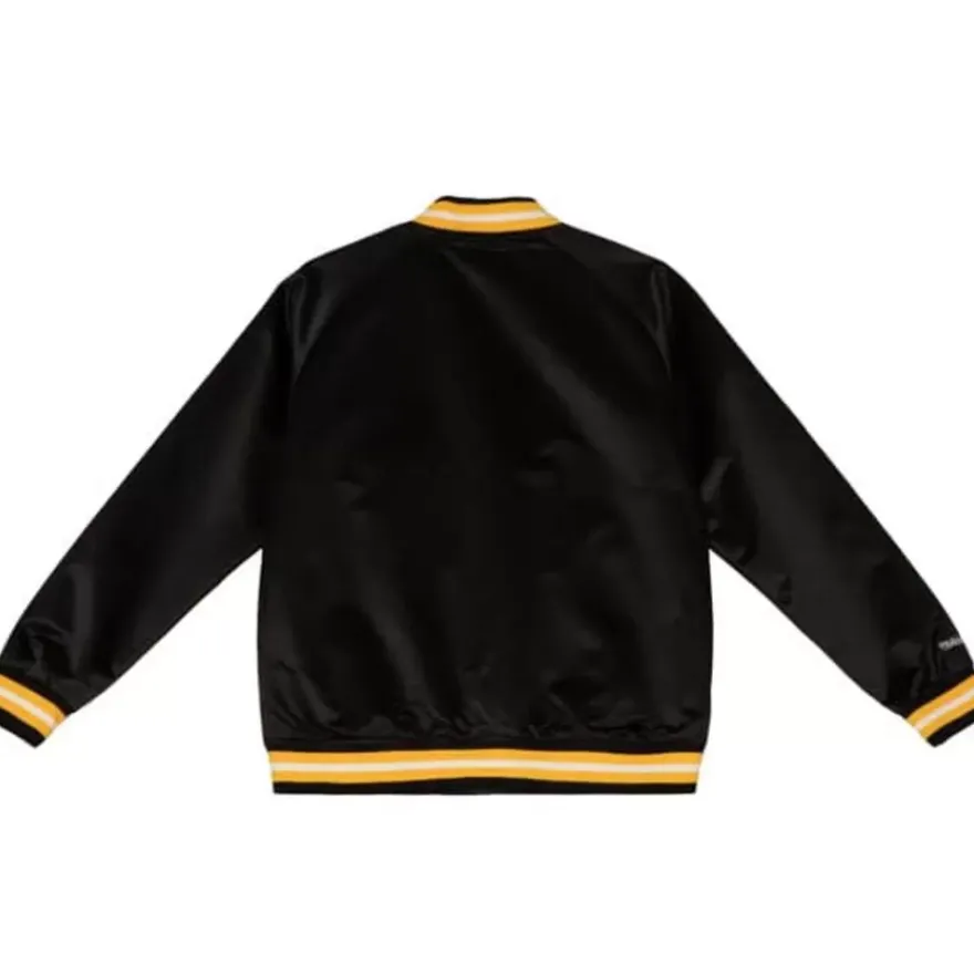 Mitchell & Ness Jackets & Outerwear-Special Script Light Weight Satin Jacket Boston Bruins