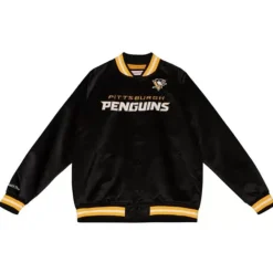 Mitchell & Ness Jackets & Outerwear-Special Script Light Weight Satin Jacket Pittsburgh Penguins