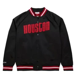 Mitchell & Ness Jackets & Outerwear-Special Script Lightweight Satin Jacket Houston Rockets