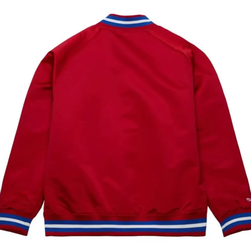 Mitchell & Ness Jackets & Outerwear-Special Script Lightweight Satin Jacket Philadelphia 76Ers
