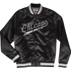 Mitchell & Ness Jackets & Outerwear-Special Script Lightweight Satin Jacket Chicago White Sox