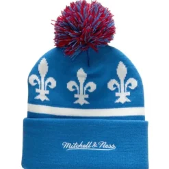 Mitchell & Ness Knit-Stripe Pom Knit Quebec Nordiques