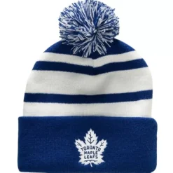Mitchell & Ness Knit-Stripe Pom Knit Toronto Maple Leafs