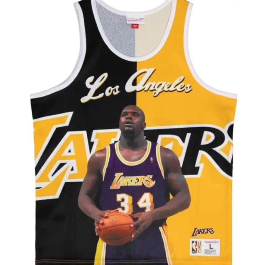 Mitchell & Ness T-Shirts & Tops-Sublimated Player Tank Los Angeles Lakers Shaquille O'Neal