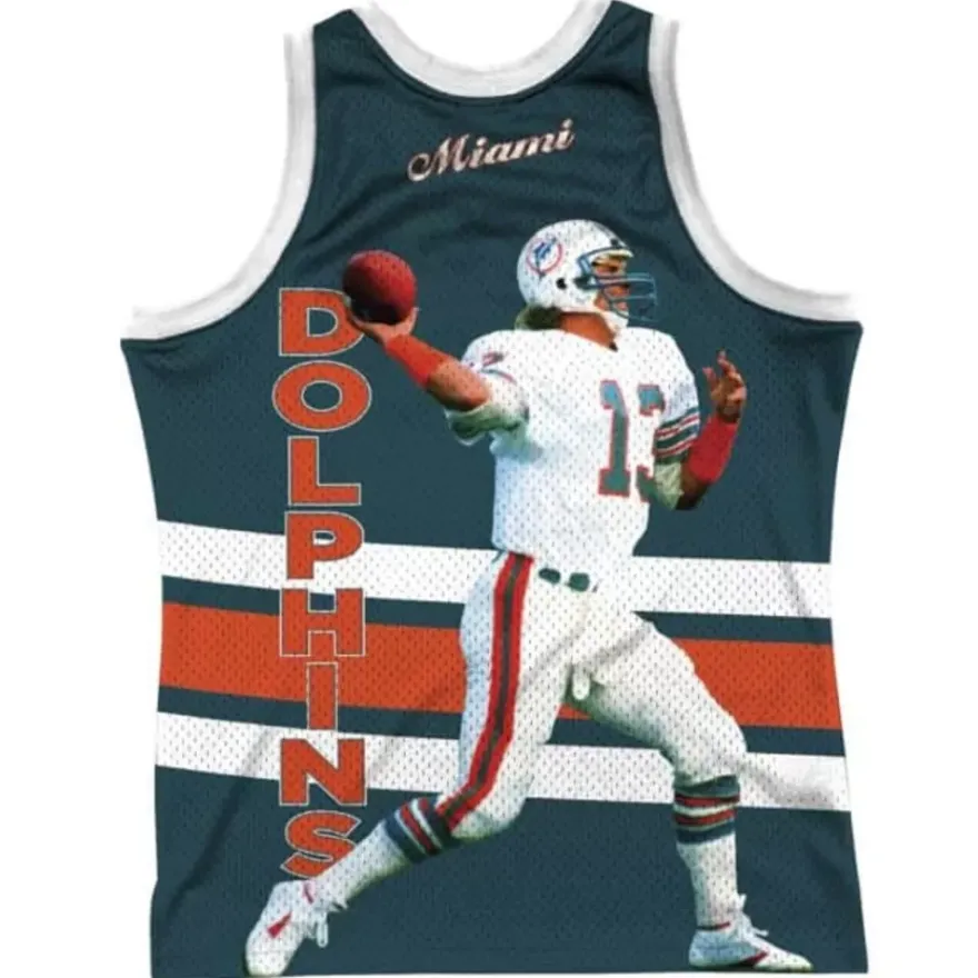 Mitchell & Ness T-Shirts & Tops-Sublimated Player Tank Miami Dolphins Dan Marino