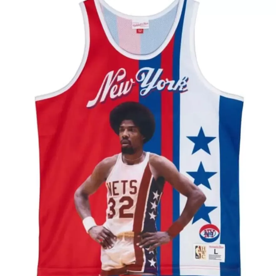 Mitchell & Ness T-Shirts & Tops-Sublimated Player Tank New York Nets Julius Erving
