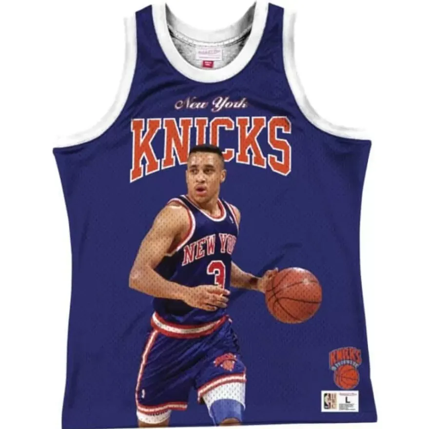 Mitchell & Ness T-Shirts & Tops-Sublimated Player Tank New York Knicks John Starks